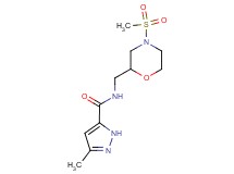 3-methyl-N-{[4-(methylsulfonyl)morpholin-2-yl]methyl}-1H-pyrazole-5-carboxamide
