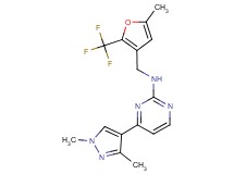 4-(1,3-dimethyl-1H-pyrazol-4-yl)-N-{[5-methyl-2-(trifluoromethyl)-3-furyl]methyl}-2-pyrimidinamine