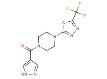 1-(1H-pyrazol-4-ylcarbonyl)-4-[5-(trifluoromethyl)-1,3,4-thiadiazol-2-yl]piperazine
