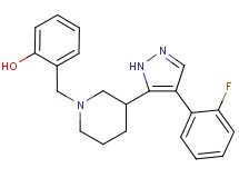 2-({3-[4-(2-fluorophenyl)-1H-pyrazol-5-yl]-1-piperidinyl}methyl)phenol