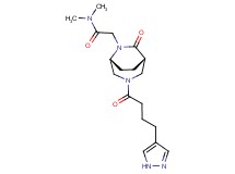 N,N-dimethyl-2-{(1S*,5R*)-7-oxo-3-[4-(1H-pyrazol-4-yl)butanoyl]-3,6-diazabicyclo[3.2.2]non-6-yl}acetamide