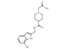1-(2-amino-2-oxoethyl)-N-[(7-methyl-1H-indol-2-yl)methyl]-4-piperidinecarboxamide