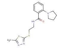 N-{2-[(5-methyl-1,3,4-thiadiazol-2-yl)thio]ethyl}-2-pyrrolidin-1-ylbenzamide
