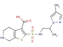 2-({[2-(4-methyl-1H-pyrazol-1-yl)propyl]amino}sulfonyl)-4,5,6,7-tetrahydrothieno[2,3-c]pyridine-3-carboxylic acid