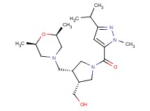 {(3R*,4R*)-4-{[(2R*,6S*)-2,6-dimethylmorpholin-4-yl]methyl}-1-[(3-isopropyl-1-methyl-1H-pyrazol-5-yl)carbonyl]pyrrolidin-3-yl}methanol