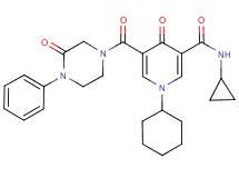 1-cyclohexyl-N-cyclopropyl-4-oxo-5-[(3-oxo-4-phenyl-1-piperazinyl)carbonyl]-1,4-dihydro-3-pyridinecarboxamide