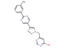 6-({4-[2-(3-methylphenyl)pyrimidin-5-yl]-1H-1,2,3-triazol-1-yl}methyl)pyrimidin-4-ol