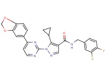 1-[4-(1,3-benzodioxol-5-yl)-2-pyrimidinyl]-5-cyclopropyl-N-(3,4-difluorobenzyl)-1H-pyrazole-4-carboxamide
