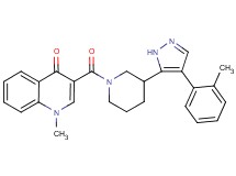 1-methyl-3-({3-[4-(2-methylphenyl)-1H-pyrazol-5-yl]-1-piperidinyl}carbonyl)-4(1H)-quinolinone