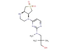 3-[{4-[(4aR*,7aS*)-6,6-dioxidohexahydrothieno[3,4-b]pyrazin-1(2H)-yl]pyrimidin-2-yl}(methyl)amino]-2,2-dimethylpropan-1-ol