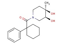 (3S*,4R*)-4-methyl-1-[(1-phenylcyclohexyl)carbonyl]piperidine-3,4-diol