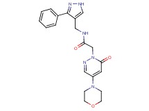 2-[4-(4-morpholinyl)-6-oxo-1(6H)-pyridazinyl]-N-[(3-phenyl-1H-pyrazol-4-yl)methyl]acetamide