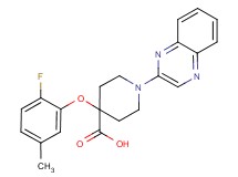4-(2-fluoro-5-methylphenoxy)-1-quinoxalin-2-ylpiperidine-4-carboxylic acid