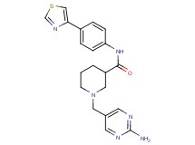 1-[(2-amino-5-pyrimidinyl)methyl]-N-[4-(1,3-thiazol-4-yl)phenyl]-3-piperidinecarboxamide
