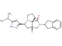 (3aS*,5S*,9aS*)-2-(2,3-dihydro-1H-inden-2-yl)-5-(5-isopropyl-1H-pyrazol-3-yl)hexahydro-7H-pyrrolo[3,4-g]pyrrolizin-1(2H)-one