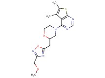 4-(2-{[3-(methoxymethyl)-1,2,4-oxadiazol-5-yl]methyl}morpholin-4-yl)-5,6-dimethylthieno[2,3-d]pyrimidine