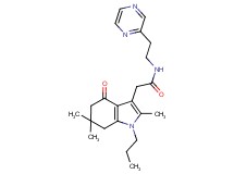 N-[2-(2-pyrazinyl)ethyl]-2-(2,6,6-trimethyl-4-oxo-1-propyl-4,5,6,7-tetrahydro-1H-indol-3-yl)acetamide
