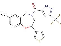 7-methyl-2-(3-thienyl)-4-{[3-(trifluoromethyl)-1H-pyrazol-5-yl]carbonyl}-2,3,4,5-tetrahydro-1,4-benzoxazepine
