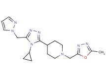 4-[4-cyclopropyl-5-(1H-pyrazol-1-ylmethyl)-4H-1,2,4-triazol-3-yl]-1-[(5-methyl-1,3,4-oxadiazol-2-yl)methyl]piperidine