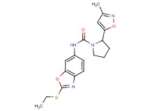 N-[2-(ethylthio)-1,3-benzoxazol-6-yl]-2-(3-methylisoxazol-5-yl)pyrrolidine-1-carboxamide