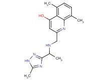 5,8-dimethyl-2-({[1-(5-methyl-1H-1,2,4-triazol-3-yl)ethyl]amino}methyl)quinolin-4-ol