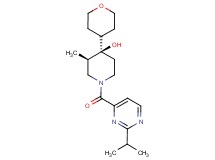 (3R*,4R*)-1-[(2-isopropyl-4-pyrimidinyl)carbonyl]-3-methyl-4-(tetrahydro-2H-pyran-4-yl)-4-piperidinol
