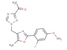 1-(1-{[2-(2-fluoro-4-methoxyphenyl)-5-methyl-1,3-oxazol-4-yl]methyl}-1H-1,2,4-triazol-3-yl)ethanone