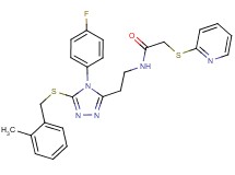 N-(2-{4-(4-fluorophenyl)-5-[(2-methylbenzyl)thio]-4H-1,2,4-triazol-3-yl}ethyl)-2-(2-pyridinylthio)acetamide