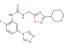 N-[(3-cyclohexyl-1,2,4-oxadiazol-5-yl)methyl]-N'-[2-fluoro-5-(4H-1,2,4-triazol-4-yl)phenyl]urea