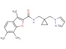 3,6,7-trimethyl-N-{[1-(1H-pyrazol-1-ylmethyl)cyclopropyl]methyl}-1-benzofuran-2-carboxamide