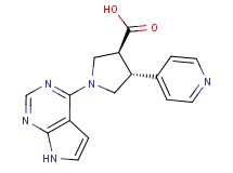 (3S*,4R*)-4-pyridin-4-yl-1-(7H-pyrrolo[2,3-d]pyrimidin-4-yl)pyrrolidine-3-carboxylic acid