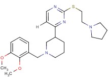 4-[1-(2,3-dimethoxybenzyl)-3-piperidinyl]-2-{[2-(1-pyrrolidinyl)ethyl]thio}pyrimidine