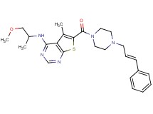 N-(2-methoxy-1-methylethyl)-5-methyl-6-({4-[(2E)-3-phenyl-2-propen-1-yl]-1-piperazinyl}carbonyl)thieno[2,3-d]pyrimidin-4-amine