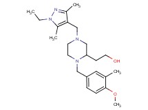2-[4-[(1-ethyl-3,5-dimethyl-1H-pyrazol-4-yl)methyl]-1-(4-methoxy-3-methylbenzyl)-2-piperazinyl]ethanol