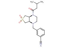 3-{[(4aS*,7aR*)-4-(3-methylbutanoyl)-6,6-dioxidohexahydrothieno[3,4-b]pyrazin-1(2H)-yl]methyl}benzonitrile