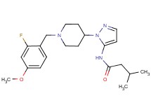 N-{1-[1-(2-fluoro-4-methoxybenzyl)-4-piperidinyl]-1H-pyrazol-5-yl}-3-methylbutanamide