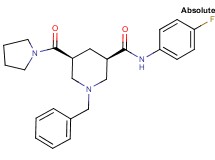 (3R,5S)-1-benzyl-N-(4-fluorophenyl)-5-(1-pyrrolidinylcarbonyl)-3-piperidinecarboxamide