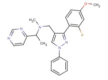 N-{[3-(2-fluoro-4-methoxyphenyl)-1-phenyl-1H-pyrazol-4-yl]methyl}-N-methyl-1-(4-pyrimidinyl)ethanamine
