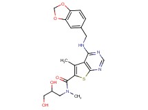 4-[(1,3-benzodioxol-5-ylmethyl)amino]-N-(2,3-dihydroxypropyl)-N,5-dimethylthieno[2,3-d]pyrimidine-6-carboxamide
