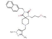 8-[(1,3-dimethyl-1H-pyrazol-4-yl)methyl]-1-(3-methoxypropyl)-3-(2-naphthylmethyl)-1,3,8-triazaspiro[4.5]decane-2,4-dione
