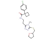 1-(4-chlorophenyl)-N-(2-{4-methyl-5-[(tetrahydro-2-furanylmethyl)thio]-4H-1,2,4-triazol-3-yl}ethyl)cyclobutanecarboxamide