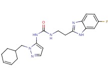 N-[1-(cyclohex-3-en-1-ylmethyl)-1H-pyrazol-5-yl]-N'-[2-(6-fluoro-1H-benzimidazol-2-yl)ethyl]urea