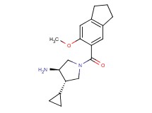 (3R*,4S*)-4-cyclopropyl-1-[(6-methoxy-2,3-dihydro-1H-inden-5-yl)carbonyl]pyrrolidin-3-amine