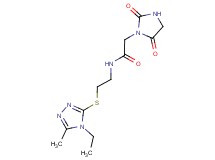 2-(2,5-dioxo-1-imidazolidinyl)-N-{2-[(4-ethyl-5-methyl-4H-1,2,4-triazol-3-yl)thio]ethyl}acetamide