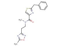 2-benzyl-N-methyl-N-[2-(5-methyl-1,2,4-oxadiazol-3-yl)ethyl]-1,3-thiazole-4-carboxamide