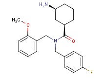 (1R*,3S*)-3-amino-N-(4-fluorobenzyl)-N-(2-methoxybenzyl)cyclohexanecarboxamide
