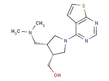 {(3R*,4R*)-4-[(dimethylamino)methyl]-1-thieno[2,3-d]pyrimidin-4-ylpyrrolidin-3-yl}methanol