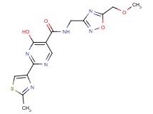 4-hydroxy-N-{[5-(methoxymethyl)-1,2,4-oxadiazol-3-yl]methyl}-2-(2-methyl-1,3-thiazol-4-yl)pyrimidine-5-carboxamide