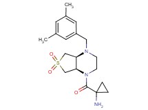 (1-{[(4aS*,7aR*)-4-(3,5-dimethylbenzyl)-6,6-dioxidohexahydrothieno[3,4-b]pyrazin-1(2H)-yl]carbonyl}cyclopropyl)amine