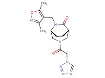 (1S*,5R*)-6-[(3,5-dimethyl-4-isoxazolyl)methyl]-3-(1H-tetrazol-1-ylacetyl)-3,6-diazabicyclo[3.2.2]nonan-7-one